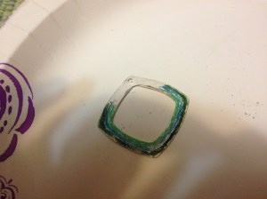 I used several shades of green to go to the edge.